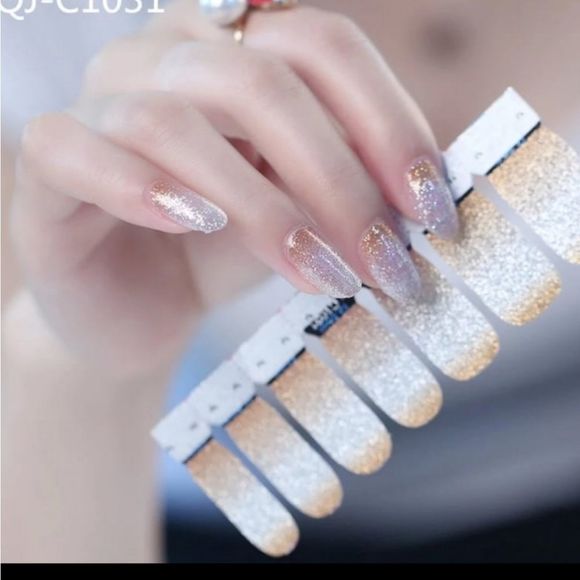 Stickers durable holidays transparent and Gold Transparent Nail WrapsMk016 - Picture 1 of 1